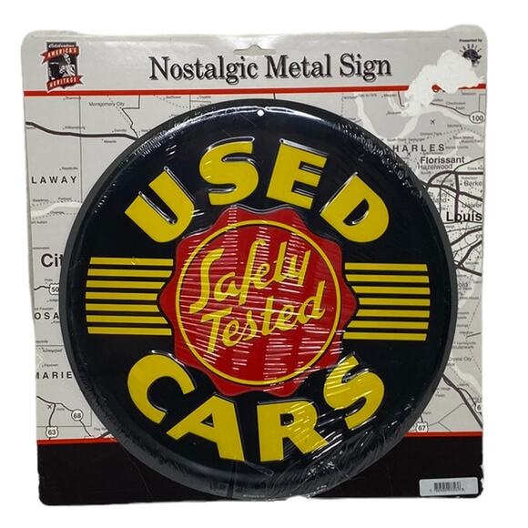 Nostalgic Metal Sign "Used Cars Safety Tested" - Picture 1 of 4